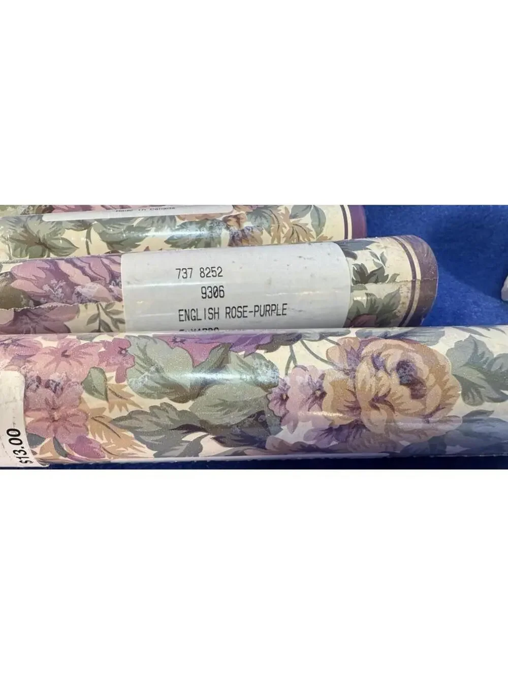 5 Rolls JCPenney ENGLISH ROSE- Purple Wallpaper Border 5 Yards Ea Vintage Floral